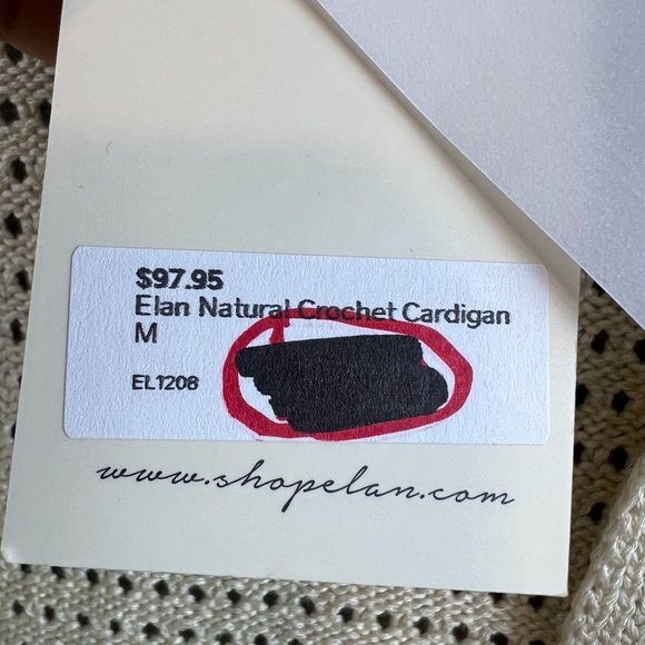 New Elan Natural Crochet Cardigan sweater / crochet pant set size M - Picture 7 of 16